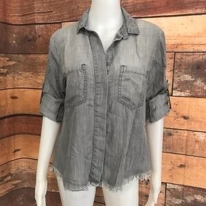 Cloth&Stone/Anthro. Frayed Hem Split Back Sz S